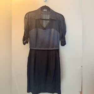 Fendi black and grey knee length dress size 42